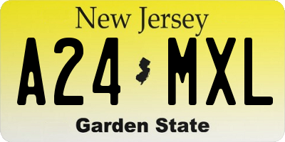 NJ license plate A24MXL