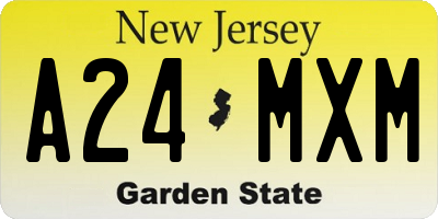 NJ license plate A24MXM