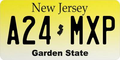 NJ license plate A24MXP