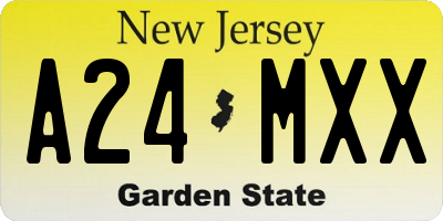 NJ license plate A24MXX
