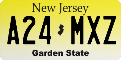 NJ license plate A24MXZ