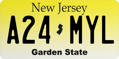 NJ license plate A24MYL