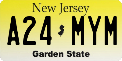 NJ license plate A24MYM