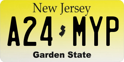 NJ license plate A24MYP