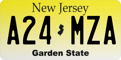 NJ license plate A24MZA