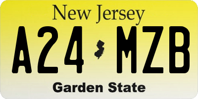 NJ license plate A24MZB