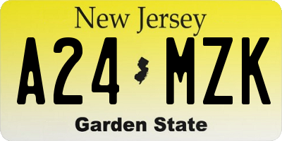 NJ license plate A24MZK