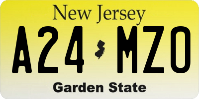 NJ license plate A24MZO