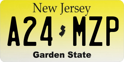 NJ license plate A24MZP