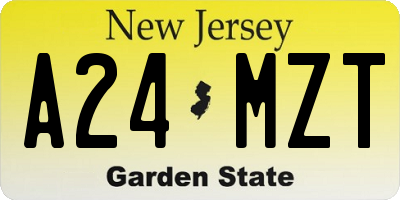 NJ license plate A24MZT