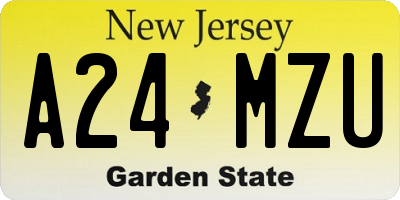 NJ license plate A24MZU
