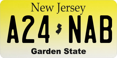 NJ license plate A24NAB