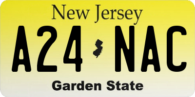 NJ license plate A24NAC