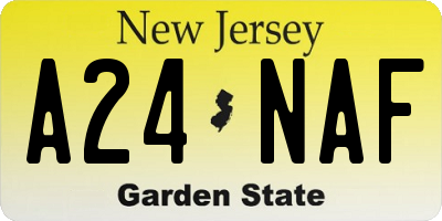 NJ license plate A24NAF