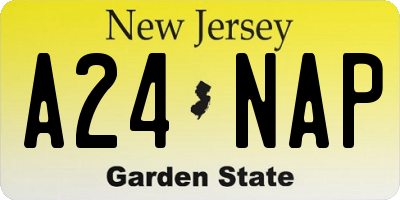 NJ license plate A24NAP