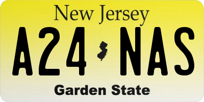 NJ license plate A24NAS
