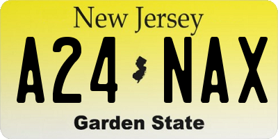 NJ license plate A24NAX