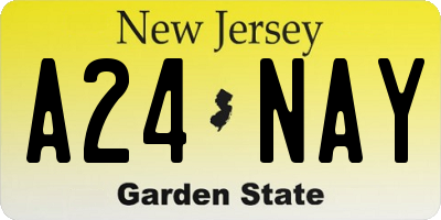 NJ license plate A24NAY