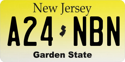 NJ license plate A24NBN