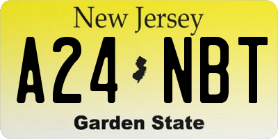 NJ license plate A24NBT