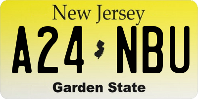 NJ license plate A24NBU