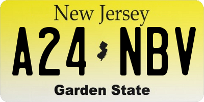 NJ license plate A24NBV