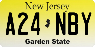 NJ license plate A24NBY