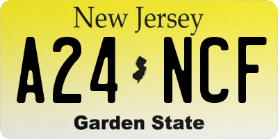 NJ license plate A24NCF