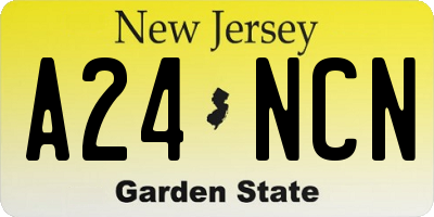 NJ license plate A24NCN