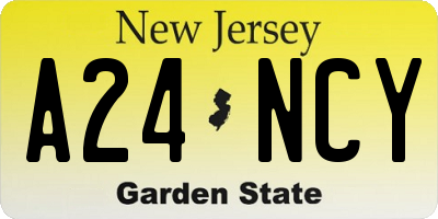 NJ license plate A24NCY