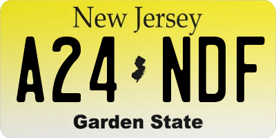 NJ license plate A24NDF