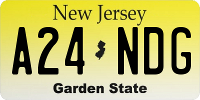NJ license plate A24NDG