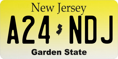 NJ license plate A24NDJ