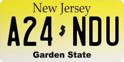 NJ license plate A24NDU