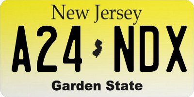 NJ license plate A24NDX