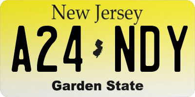 NJ license plate A24NDY