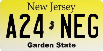 NJ license plate A24NEG