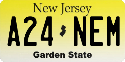 NJ license plate A24NEM