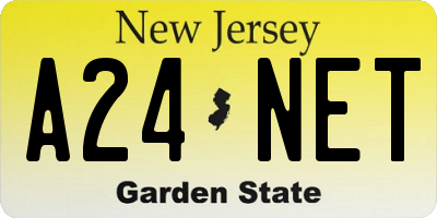 NJ license plate A24NET