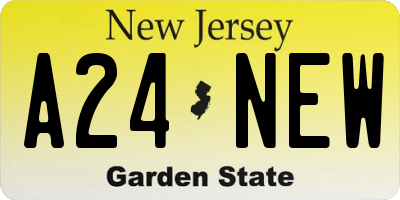 NJ license plate A24NEW
