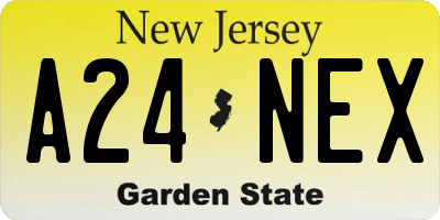 NJ license plate A24NEX