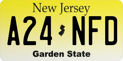 NJ license plate A24NFD