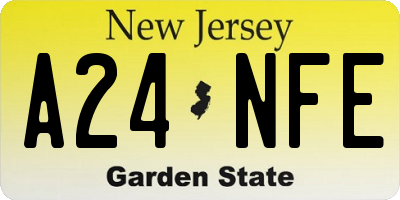 NJ license plate A24NFE