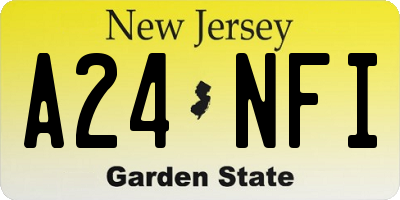 NJ license plate A24NFI