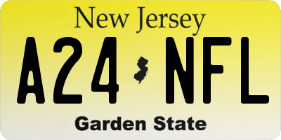 NJ license plate A24NFL
