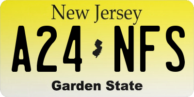 NJ license plate A24NFS