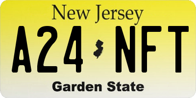 NJ license plate A24NFT