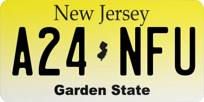 NJ license plate A24NFU