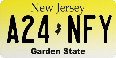 NJ license plate A24NFY