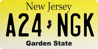 NJ license plate A24NGK